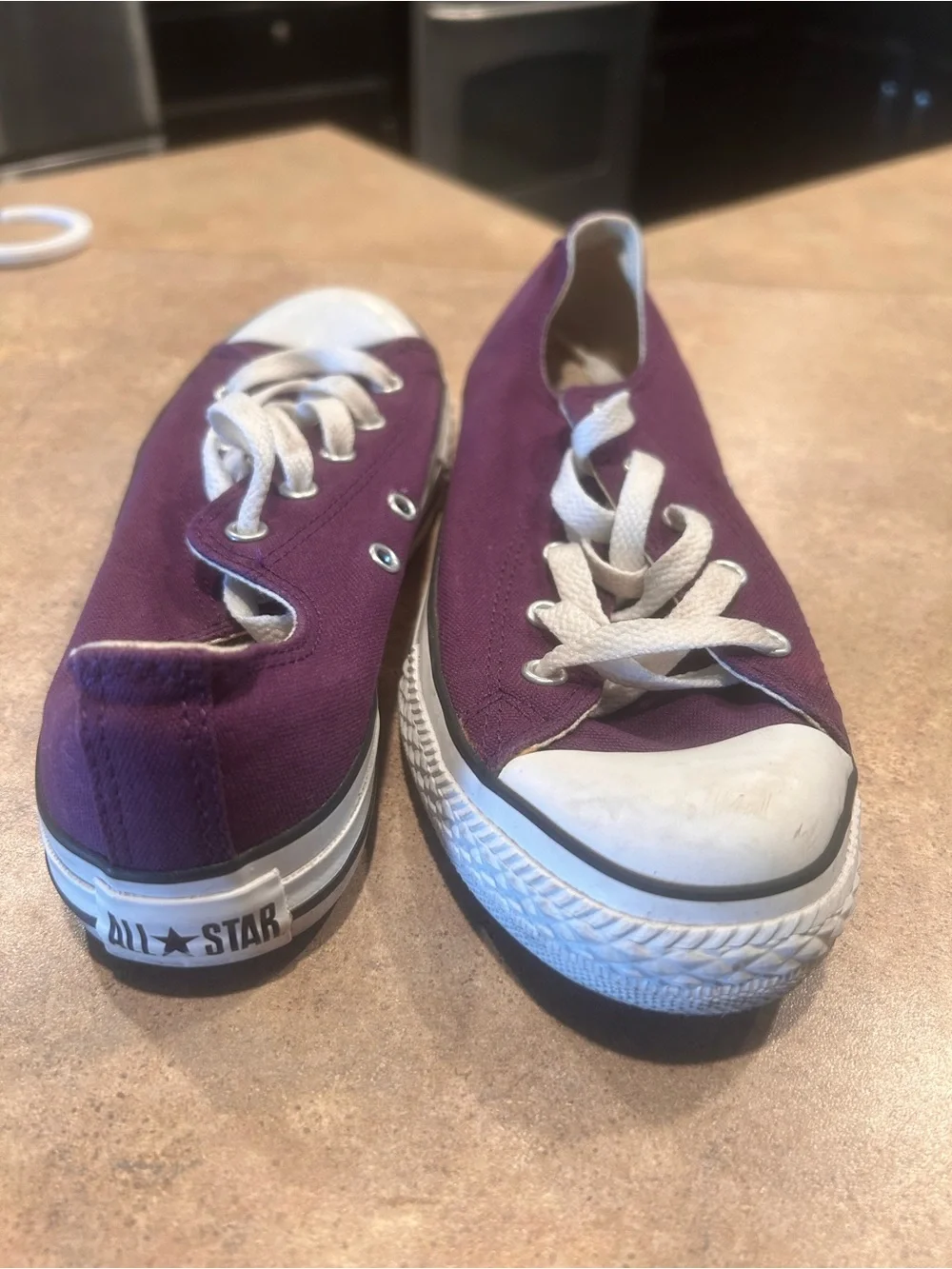 Converse Women's Purple Canvas Low-Top Sneakers with White Accents